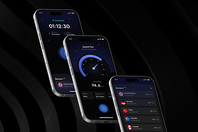 VPN Mobile App - Safeguard Your Digital Footprint with Ease connection cyberpunk darkmode digital encryption futuristic ip address mobile app network privacy protection proxy security trends user experience user interface vpn