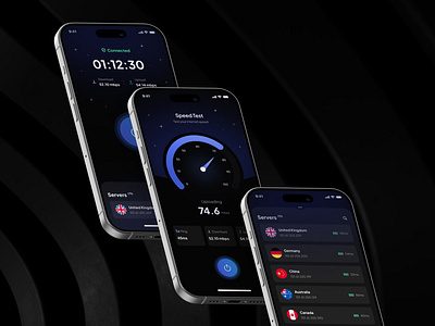 VPN Mobile App - Safeguard Your Digital Footprint with Ease connection cyberpunk darkmode digital encryption futuristic ip address mobile app network privacy protection proxy security trends user experience user interface vpn