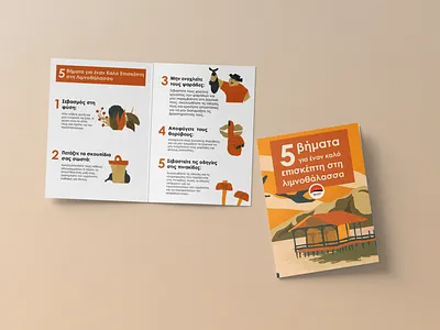 Illustrated Nature Informative Flyer brochure environment fishing flyer greece illustrated lake nature ocean plants