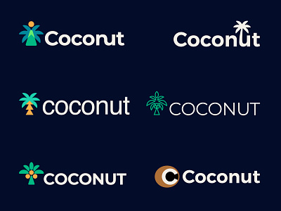 Coconut Unused Concepts branding coconut design graphic design hightech illustration illustrator logo minimal palm palm tree tree vector