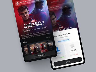 PlayStation Direct Game Download app app design bottom sheet clean game game details game store gaming interface minimal mobile mobile app modal playstation popup shop store ui user interface ux