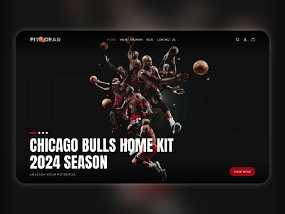 Fit Gear - An online store for selling basketball products animation clean design dark mode dark ui design futuristic ui graphic design landing page ui user interface ux web app web design