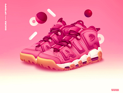 Sakura uptempo airmax art basket basketball digital illustration life lifestyle mood nike sakura sneakerart sport street style uptempo