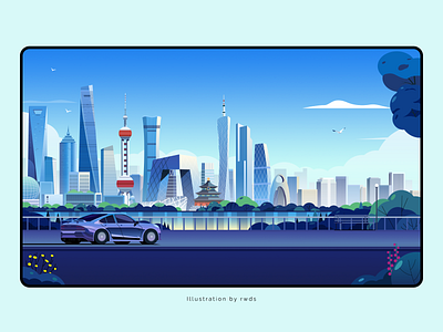 Car beijing car city guangzhou illustration landscape shanghai vector