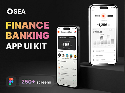 OSea Banking - Finance Mobile App - UI KIT account overview ui banking dashboard banking ui kit budgeting app ui digital banking template expense tracker ui finance app design financial dashboard financial planning app fintech app design investment app ui loan management ui mobile banking ui mobile wallet design money management ui online banking interface payment gateway ui personal finance app savings management ui wealth management app