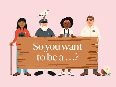 Careers 2d character digital drawing editorial folioart illustration line michael parkin people