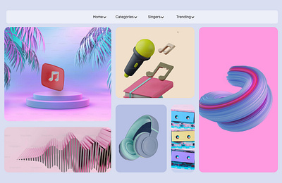 Bento Theme Music Web design 3d animation product design ui uiux ux