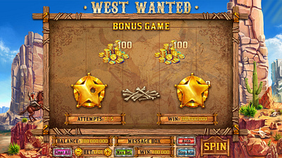 Bonus Game development for the online slot machine "West Wanted" bonus bonus art bonus development bonus game bonus round bonus slot digital art digital design digital graphics gambling game art game design game graphics graphic design slot design slot designer slot machine western slot wild west slot