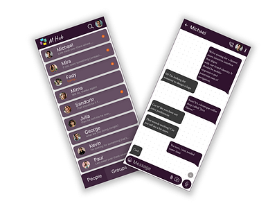 M Hub - Message App for personal using app dailyui dailyui 013 message app ui