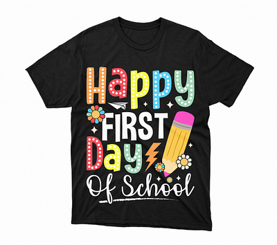 Happy First Day of School T-shirt american t shirt bulk t shirt first day of school pre school t shirt print on demand redbubble school school t shirt t shirt t shirt business t shirt design t shirts tshirt tshirtdesign tshirts typography usa t shirt