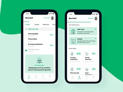 🌟 Mental Health & Healthy Habits App 🌟 checklist dailyaffirmations dailyui design figma habit habittracking ios mentalhealth streaks todolist tracking ui uidesign ux wellbeing