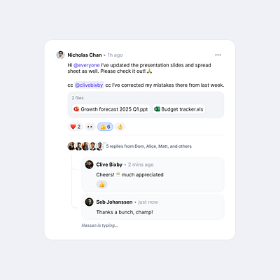 Comment section clean comment comment section component light mode minimalist saas speech bubble ui