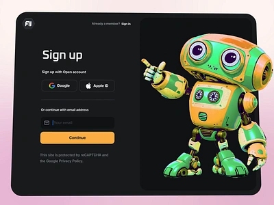 AI app's login sign up screens 3d ai app animation artora bot chatbot chatgpt dutopia illustration interface lottie modern ui motion graphics neel neel litoriya neelart rive ui web interface