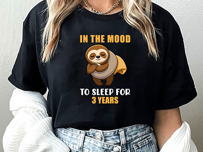 Sleeping Sloth black tshirt sloths sloths animal sloths tshirt design tshirt