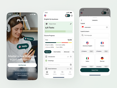 Mingle - Learning Language App app apps course education language learning learning apps learning language learning language app leasson mobile mobile apps online course online learning student