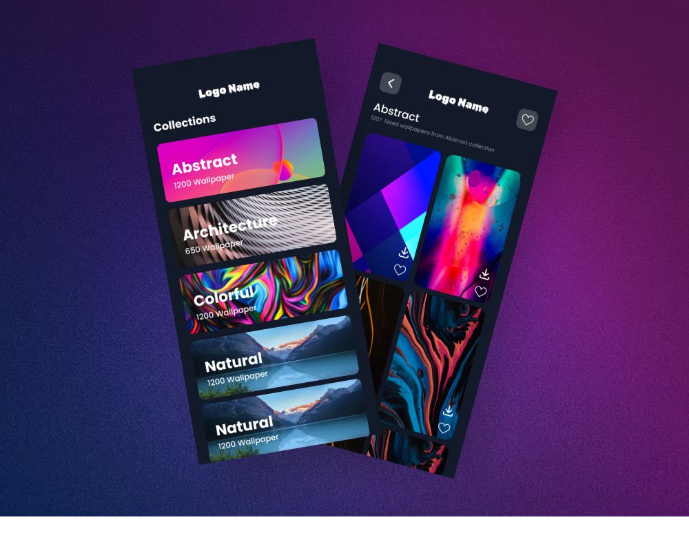 Wallpaper UI Design app color design ios simple theme ui uiux wallpaper