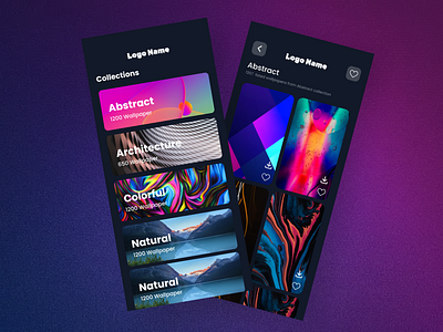 Wallpaper UI Design app color design ios simple theme ui uiux wallpaper