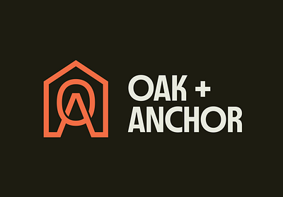 Oak + Anchor Rebrand branding carpentry construction house logo minimalist monogram