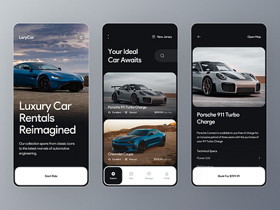 Luxury Car rental service App UI design animation branding design graphic design illustration logo motion graphics ui vector web design