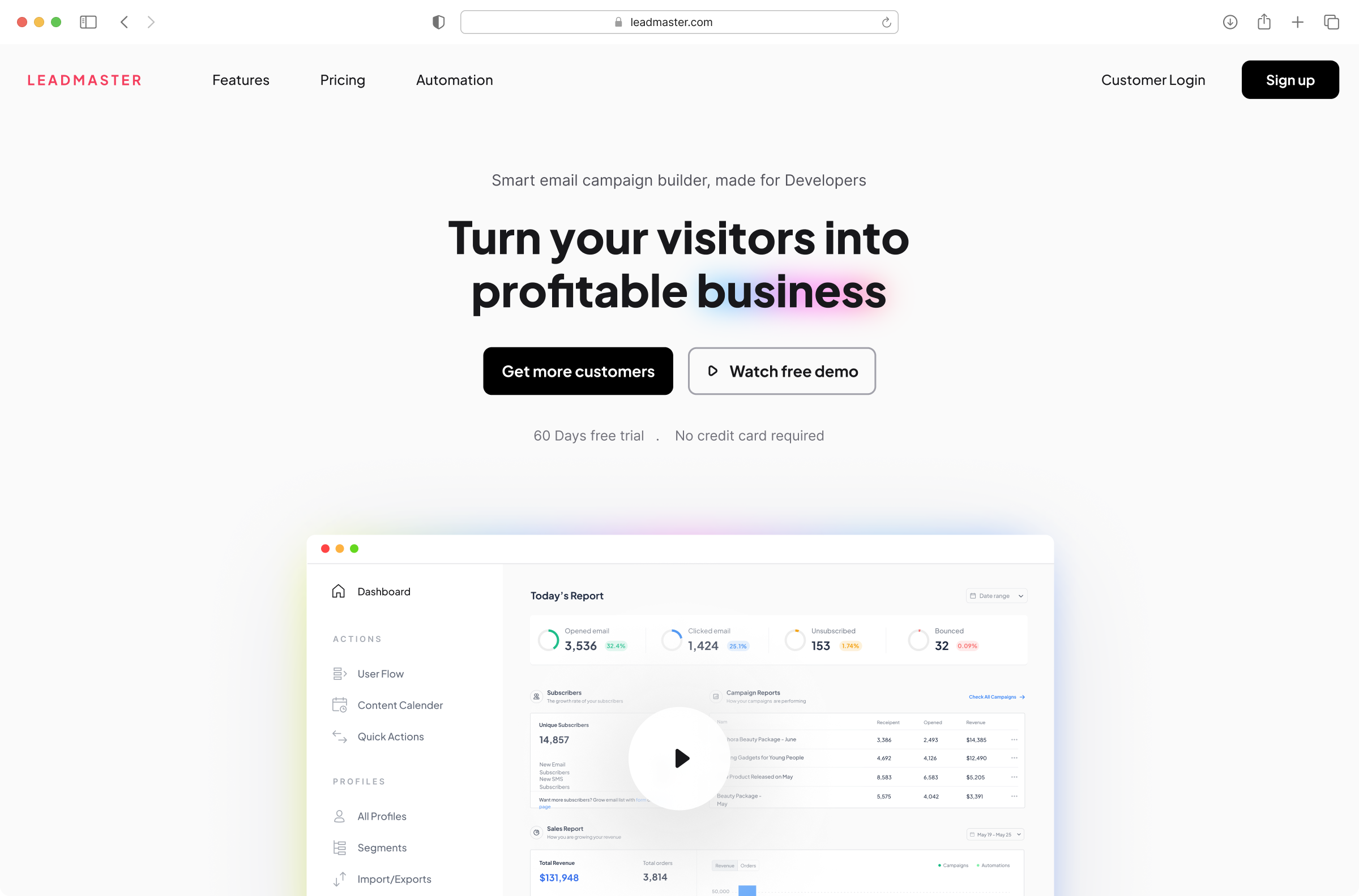 Example of High Converting Landing Page Design