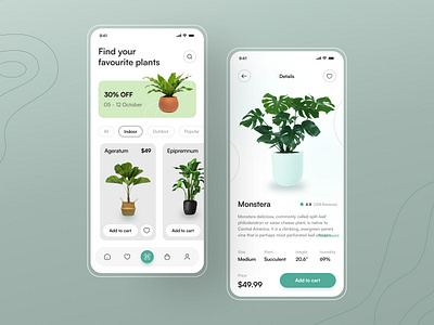 Planter App UI 3d app design app ui branding color design design inspiration figma graphic design logo mobile screen mobile ui photos plant ui ui design ui designer ui ux wireframe