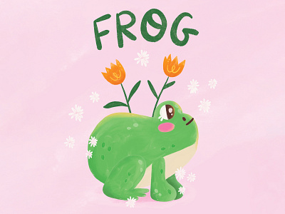 Froggy Flower Alphabet book Illustration alphabet art alphabet book illustration animal illustration art licensing book illustration childrens book childrens illustration commercial design cute cute art design digital art editorial design hand lettering illustration kidlitart kids book surface design typography