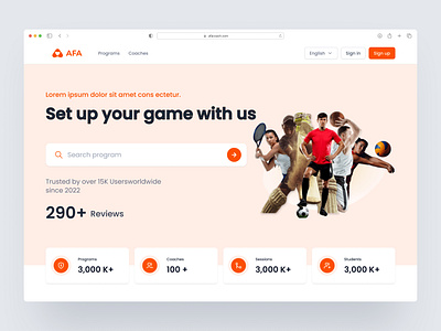 Coaching Website UI/UX 404 page coaching web ui design join session web ui lifecoach sports coach sports coaching web sports ui design sports web ui sports website sports website ui tournament ui ui design ui designer user experience ux wellness