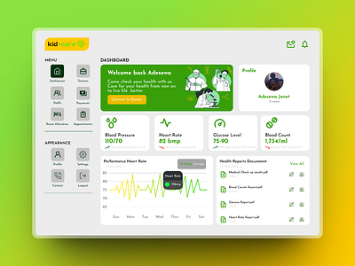 Dashboard for a Medical Application design desktop health medical mobileapp ui uidesign ux webdesign website