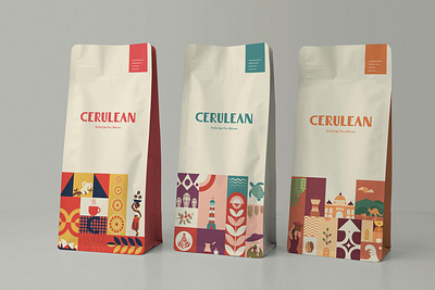 CERULEAN coffee branding graphic design logo