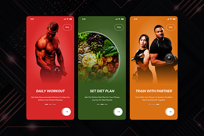 Fitness App Onboarding app design fitness mobile onbo onboarding screen ui ux workout