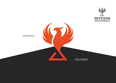 Bitcoin Montserrat logo bitcoin community bitcoin logo montserrat phoenix phoenix logo rising from ashes phoenix volcano