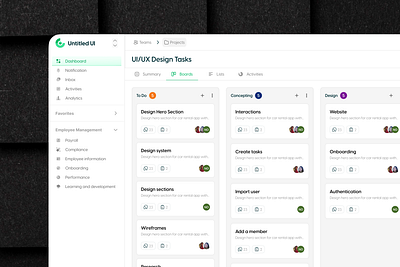 Project Manangement Webapp app ats boards dashboard design desktop hr hr management management pipeline project management project manager task management to do list ui ux