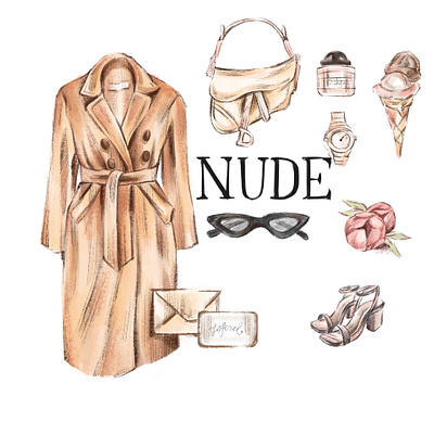 Nude illustration fashion