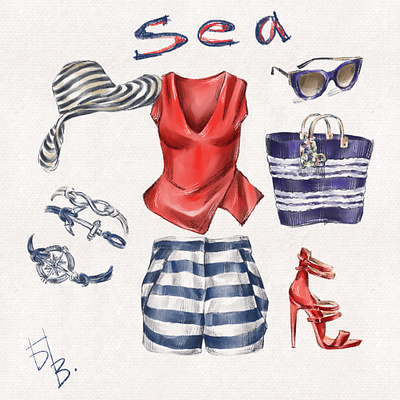 Sea illustration fashion