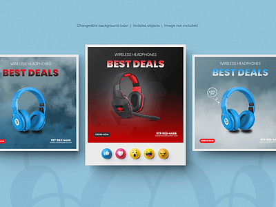 Headphone - Social Media Post Design - Creasions social media post design