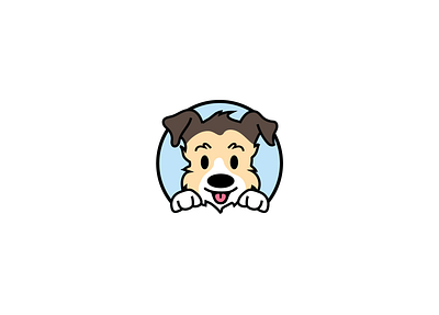 Puppy cute dog flat graphic design illustration mascot puppy