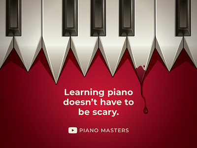 YouTube Piano Lesson Channel Ad ad advertisement clever creative designer freelance fun graphic design illustration missouri piano piano lessons st louis stl youtube