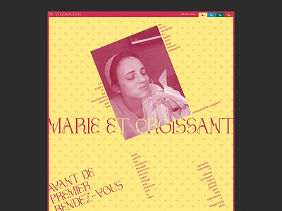 Marie et croissant colorthemes creativedesign croissant foodinspiration grid inspiration uniquelayout uxui visualdesign webdesign websitethemes