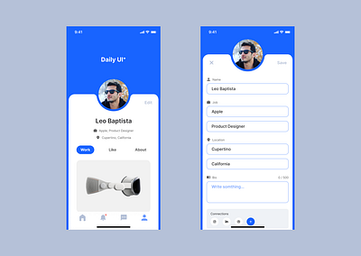 DailyUI Day 7 / Settings app concept daily dailyui media mobile profile setting social social media ui user user profile