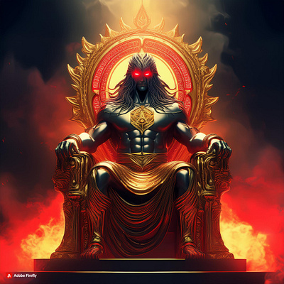 nft god sitting in gold throne