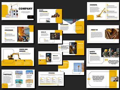 Construction/ Engineering- Pitch deck template branding construction engineering graphic design powerpoint presentation