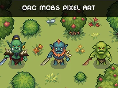 Free Top-Down Orc Game Character Pixel Art 2d asset assets character fantasy game game assets gamedev indie indie game monster monsters orc orcs rpg sprite sprites spritesheet spritesheets top down