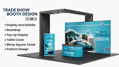 Tradeshow Booth backdrop booth designs branding graphic design illustrator photoshop podium pull up banners retractable banner standee table cover tradeshow