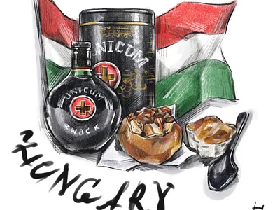 Hungary food illustration