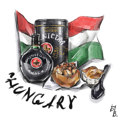 Hungary food illustration