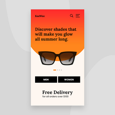 Mobile Design - Sunglasses Store fashion homepage mobile onlinestore store sunglasses ui