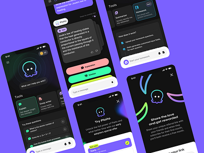 Mobile App Design for AI-based platform ai ai app chatgpt mobile app design ui ui design ux