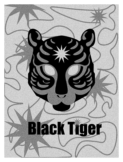 Tiger poster/ art art banner black branding cat curve design grain graphic design icon illustration logo mockup noise poster star sticker texture tiger typography