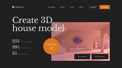 Landing page for selling 3D models 3d dailyui landing ui ux