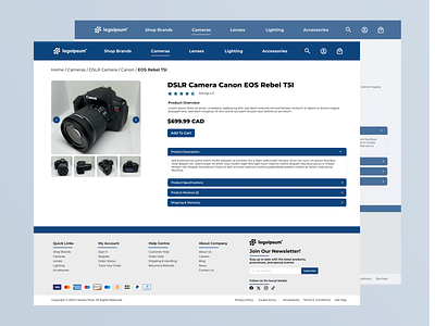 E-Commerce Camera Store - Product Details design designer dribbble e commerce ecommerce online shopping photography shop technology ui uidesign uiux ux web design webdesign website website design